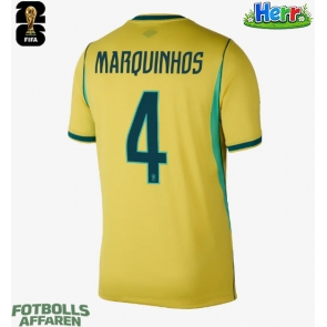 Brasilien Marquinhos #4 Hemmatröja VM 2026 Kortärmad